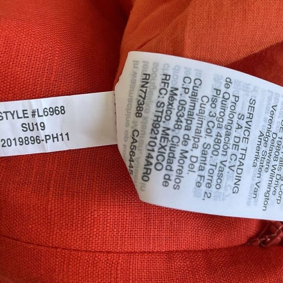 J Crew Orange Linen-Cotton Wide-Leg Jumpsuit NEW Crop Sleeveless Bow Womens 0 - Picture 9 of 12